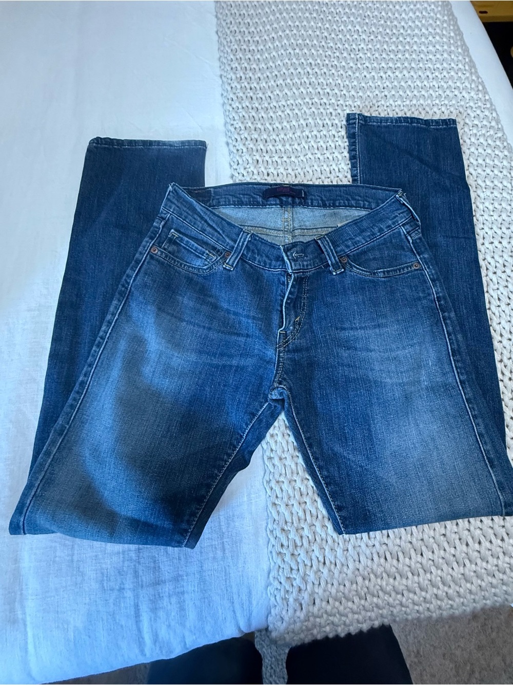 Levi's Straight-Leg Dark Wash Blue Jeans